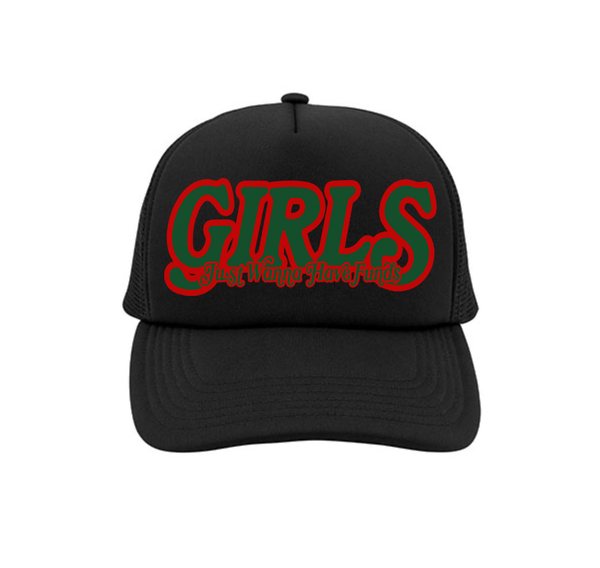 Girls Just Wanna Have Funds Trucker Hat In Black