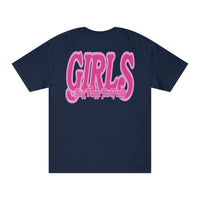 Pink Girls Just Wanna Have Funds Tee In Navy