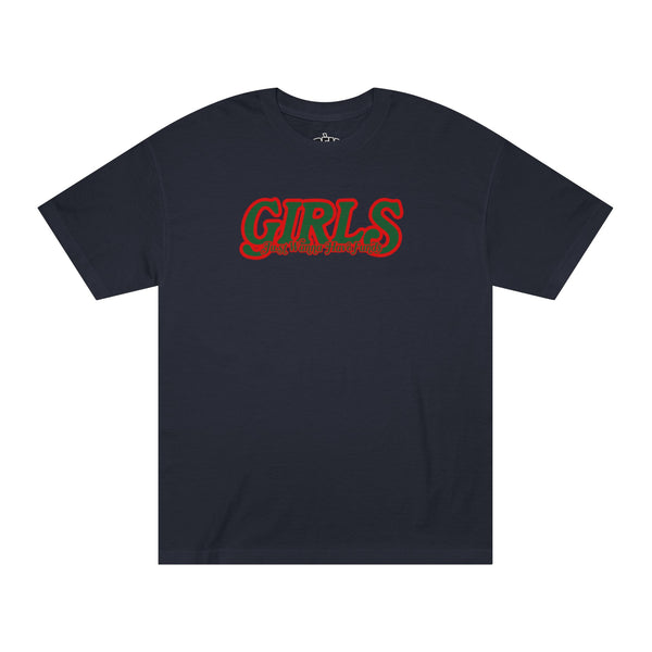 Girls Just Wanna Have Funds Tee In Black (Red/Green)